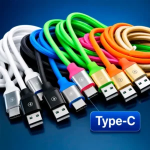 Cabo Colorido Emborrachado 1,2 Metros - Usb Tipo-c