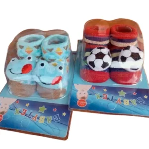 Kit com 2 Pares Meia Infantil 3D Bonecos de Desenho Animado