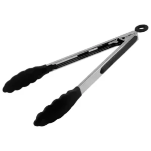 Pegador Pinça Culinário Silicone Aço Inox